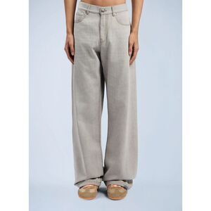 Palm Angels Men Curved Logo Loose Denim Pants